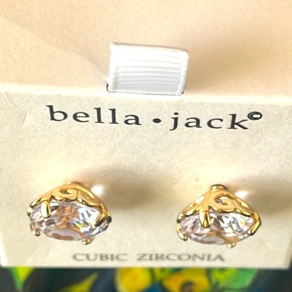 Brand New Bella Jack Cubic Zirconia Large Half Inch Studs Sparkly Post Earrings - Picture 8 of 16